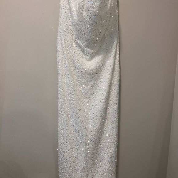 NEW Helsi Leslie Strapless Sequin Column Midi Dress in White - Size Large - Picture 8 of 12